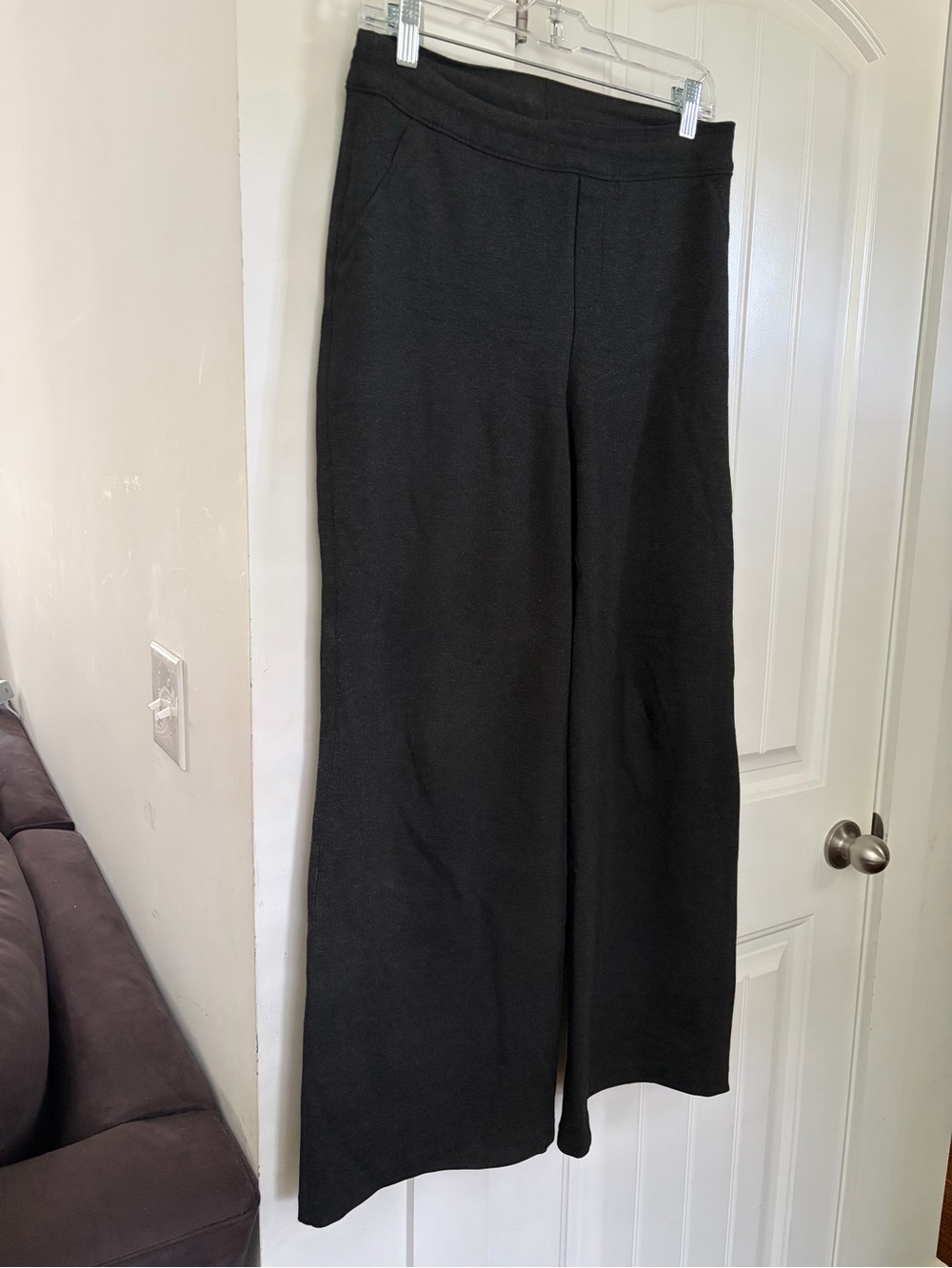 SPANX The Perfect Pant Wide Leg Ponte Pants Black Small Petite